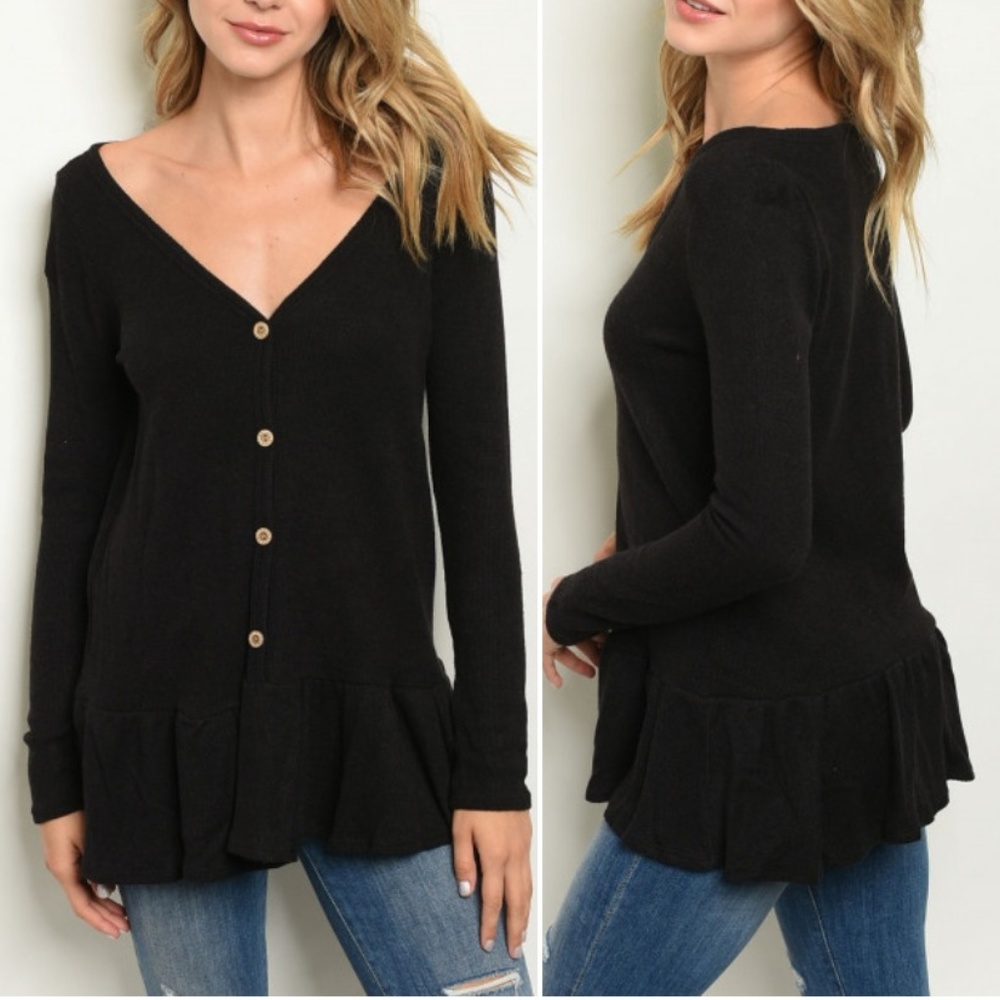 BLACK TUNIC KNIT TOP